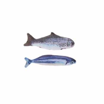 2x stuks kattenspeelgoed vissen kattenkruid/catnip 19 zalm makreel