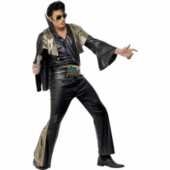 Elvis kostuum zwart goud