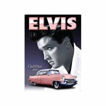 Mini muurplaatje Elvis Cadillac 15x20cm